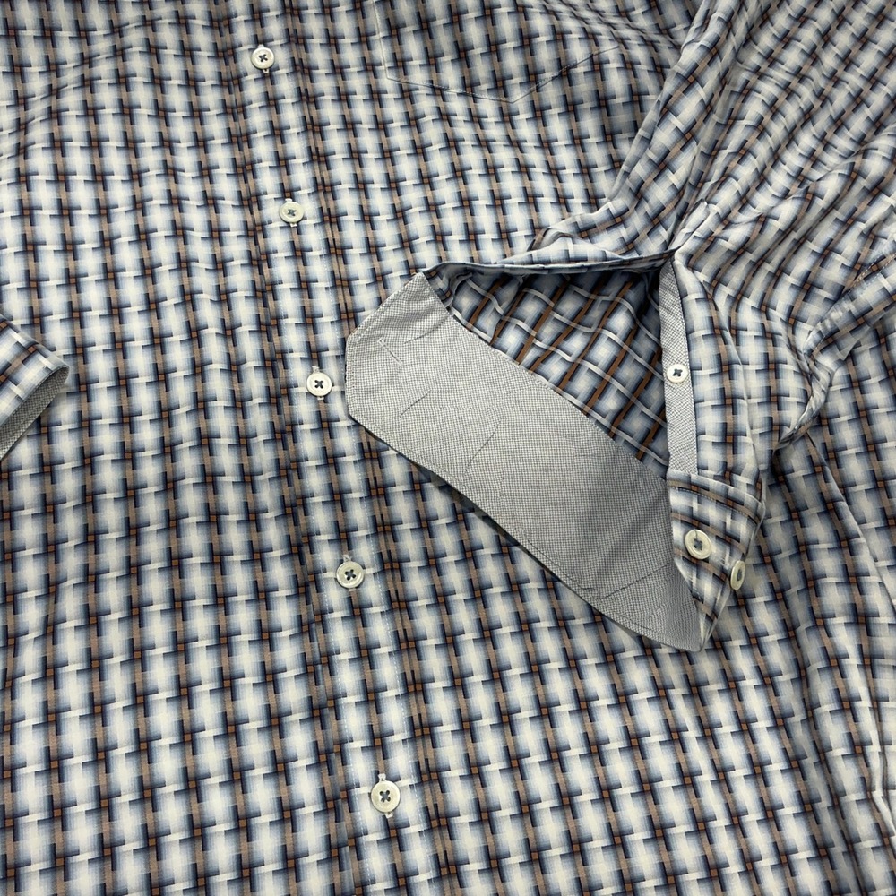 BUGATCHI UOMO Men's Classic Fit Plaid Dress Shirt Long‎ Sleeve Button Down Sz XL - Picture 5 of 7